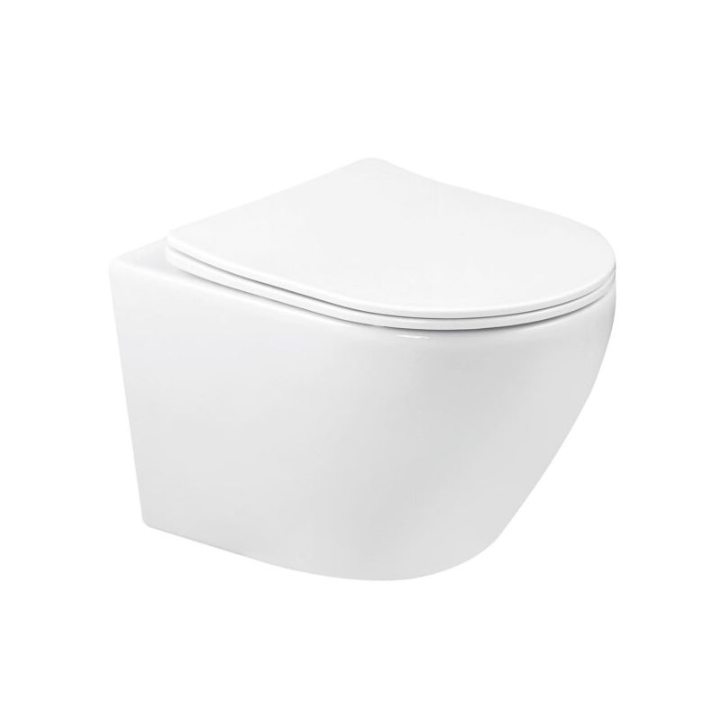 Miska podwieszana wirowa biała Kasos w komplecie z deską duroplast KERRA