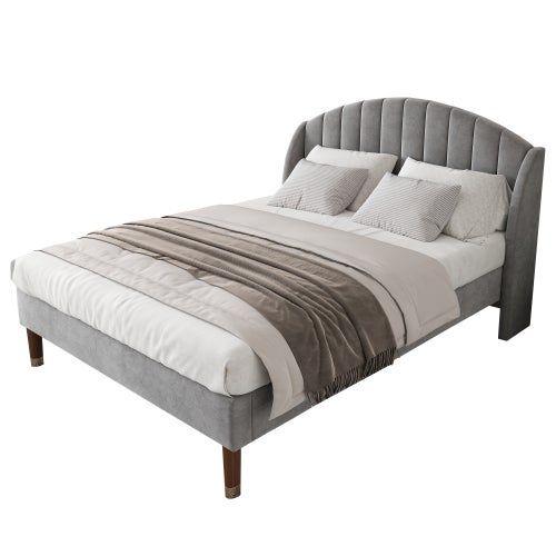 VidaXL Cama Con Somier Y Colchón Gris Oscuro De 140 X 190 Cm, Con
