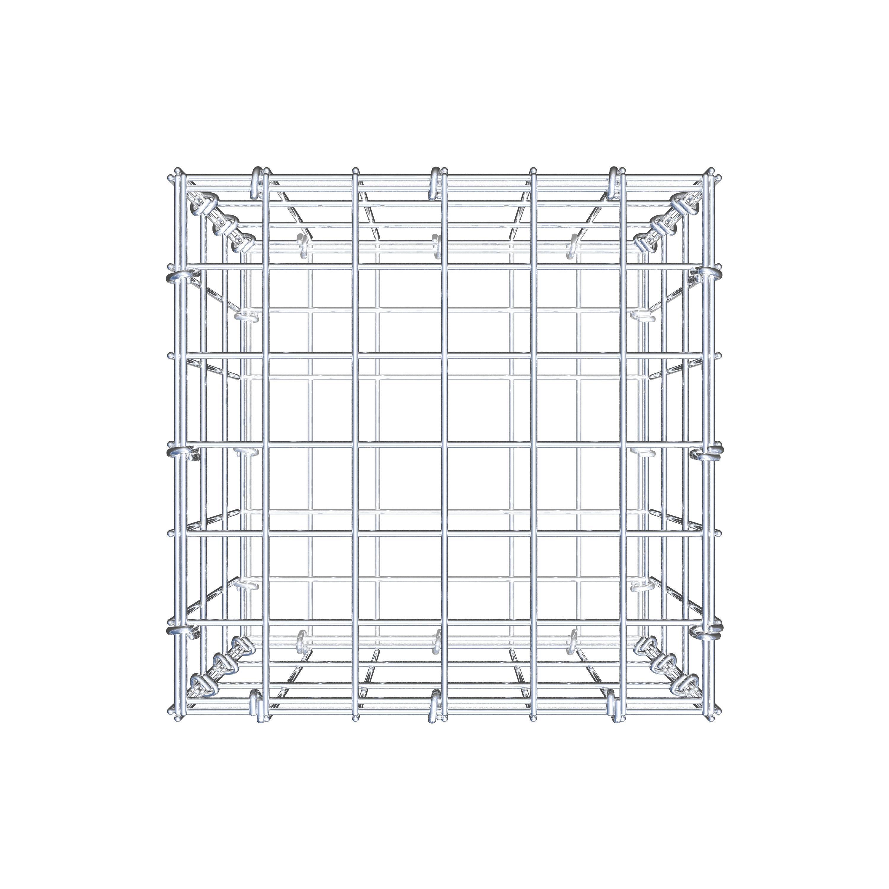 Gavión de acero galvanizado 30x30x30cm (LxAxP), malla 5 x 10cm, Anillo en C, jaula metálica para muro o jardín - 5