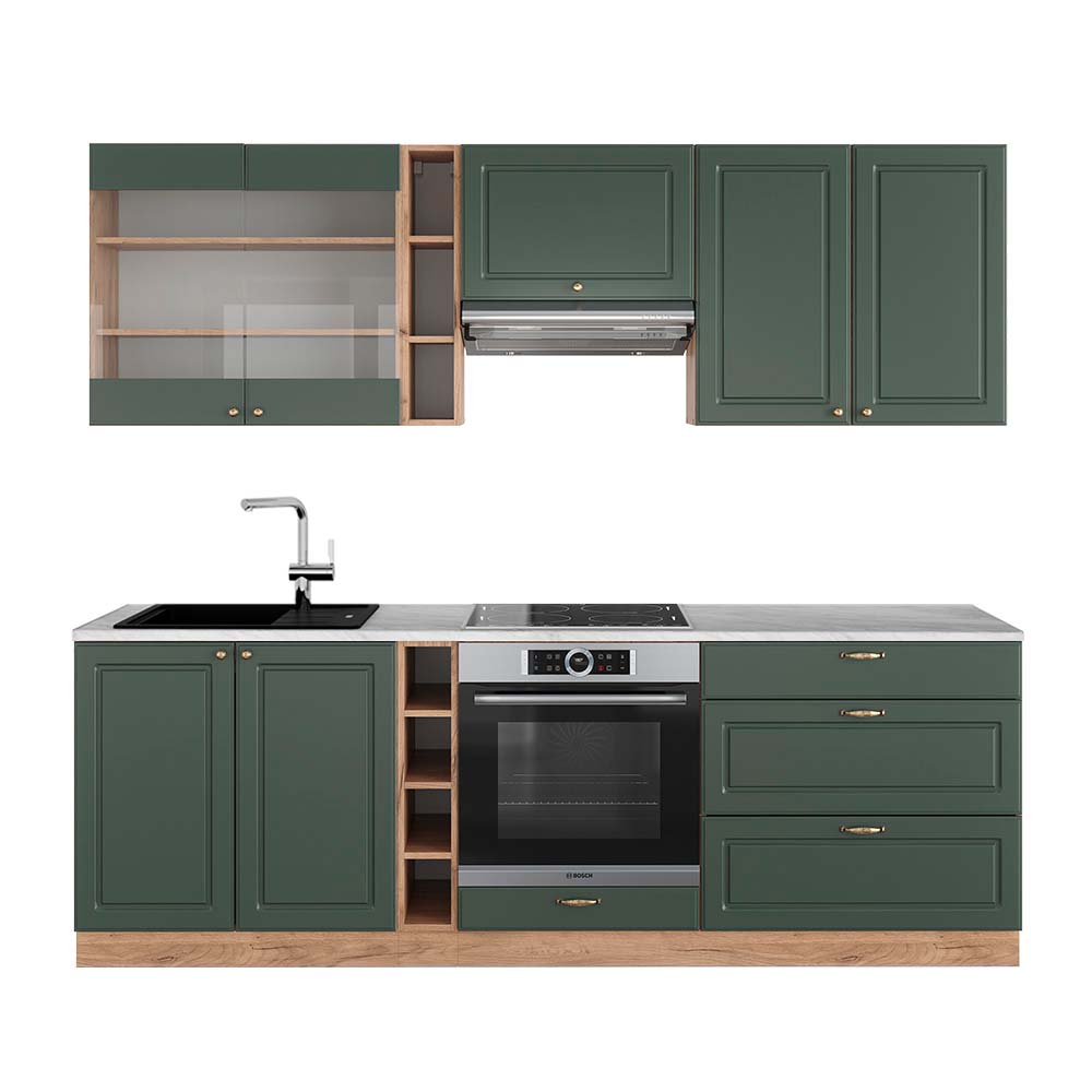 Vicco Szafka kuchenna Fame-Line, Green-Gold Country/Gold Power Oak, 235 cm , BP Marmur