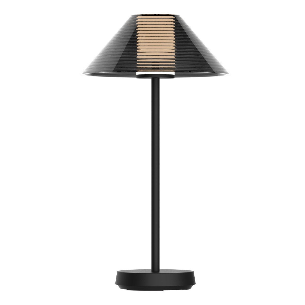Lampa stołowa dekoracyjna zewnętrzna na taras czarna LED 3.4W ciepła barwa ozdobny stożkowy klosz akumulator USB-C IP44 SERENGETI Polux