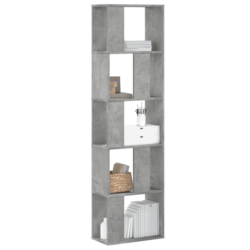 5-poziomowy regał na książki, szarość betonu, 45x23,5x162,5 cm vidaXL