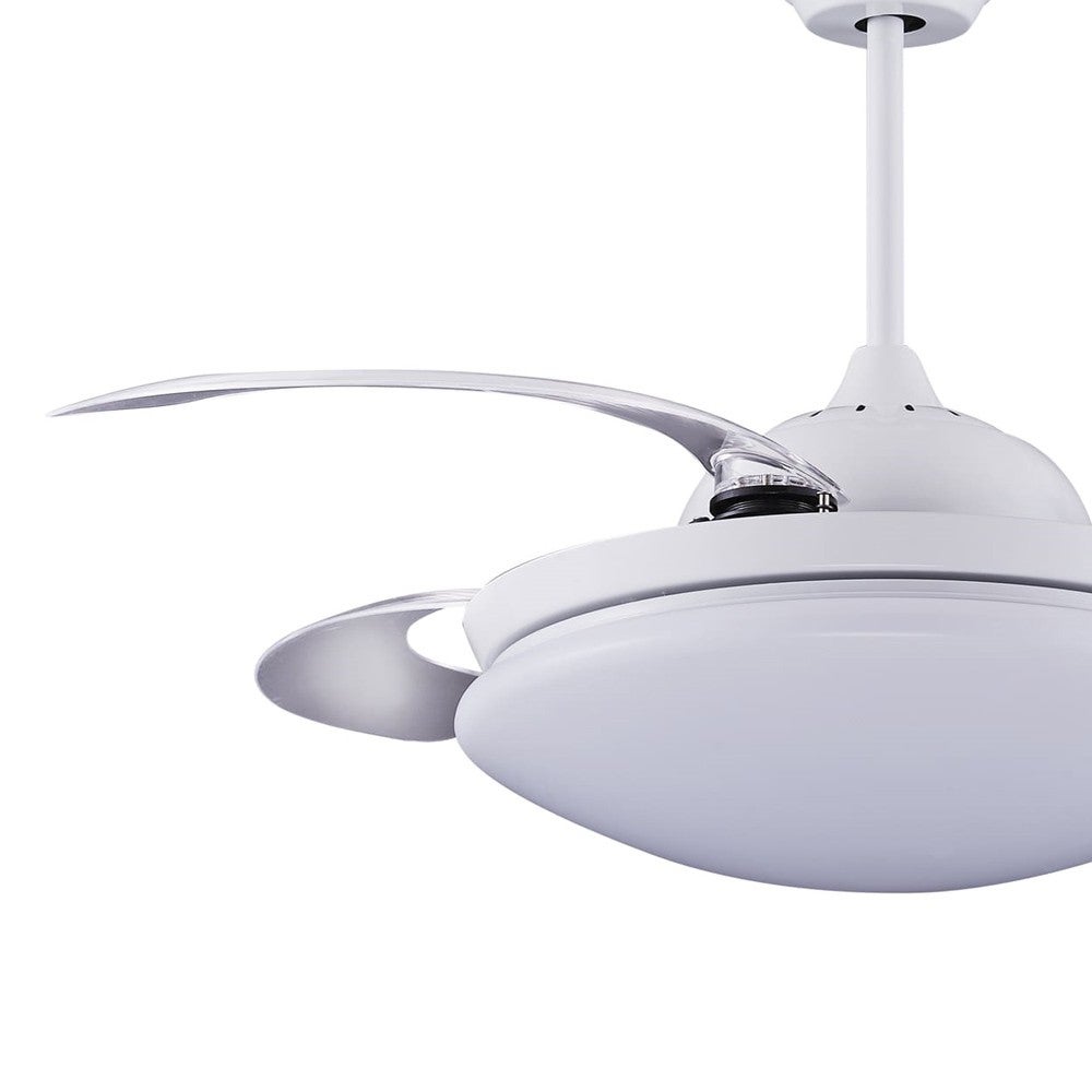 Ventilatore da soffitto luce LED 36W Twin moderno bianco con pale a discesa e telecomando ø112cm - 2
