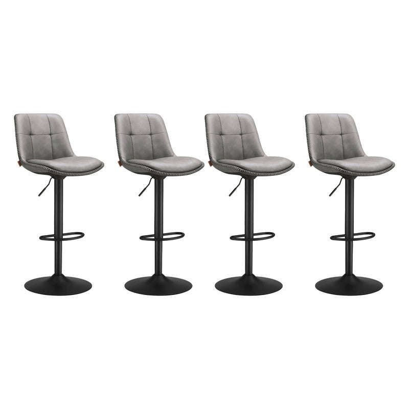 Tabourets de Bar, Lot de 4, Siège Pivotant à Hauteur Réglable, en PU