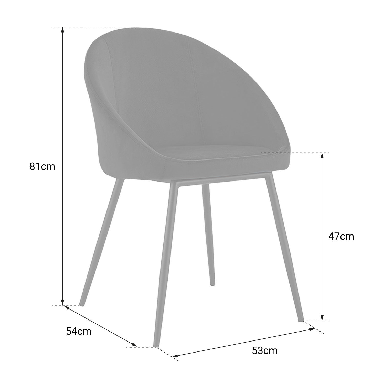 Conjunto de 2 cadeiras de veludo cinzento DIANE vintage - 5