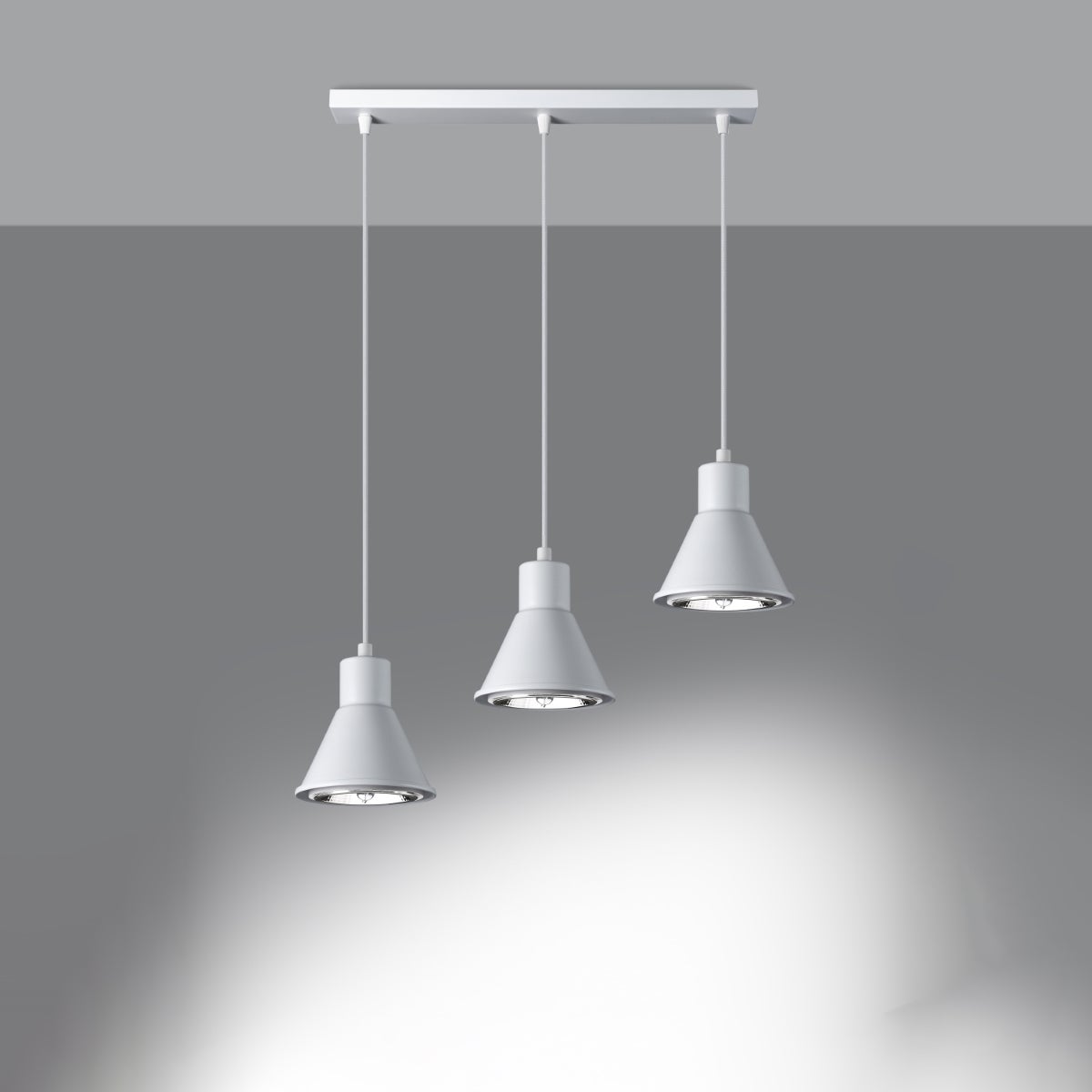 Lampa wisząca ZYLATA 3 biała [ES111] LED 3000K - 45x14x120cm Sollux