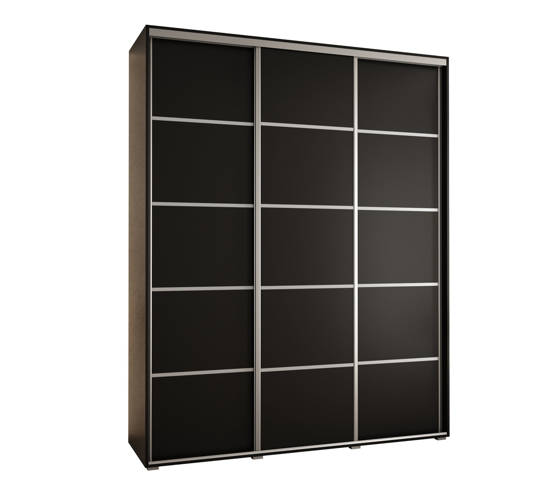 Szafa przesuwna wysoka Davos 4 190 x 60 x 235,2 cm czarny + czarny + u. srebrny - Abiks Meble
