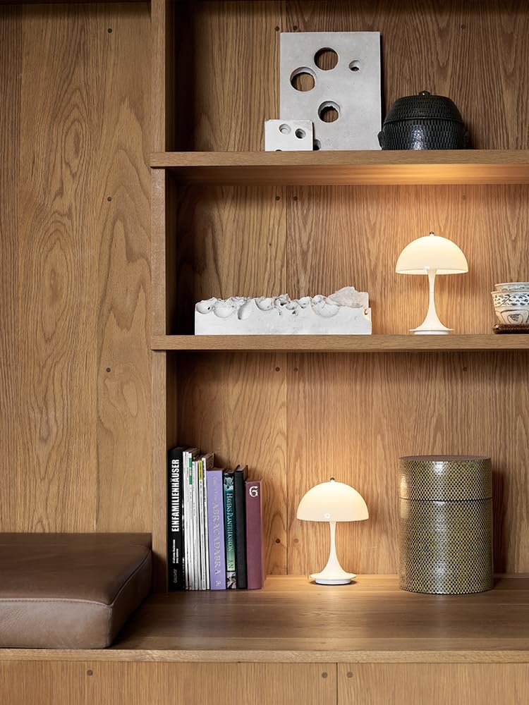 Lampe de table champignon sans fil, lampe de table de chevet rétro champignon, lampe de table à intensité variable à 3 niveaux, blanc - 7