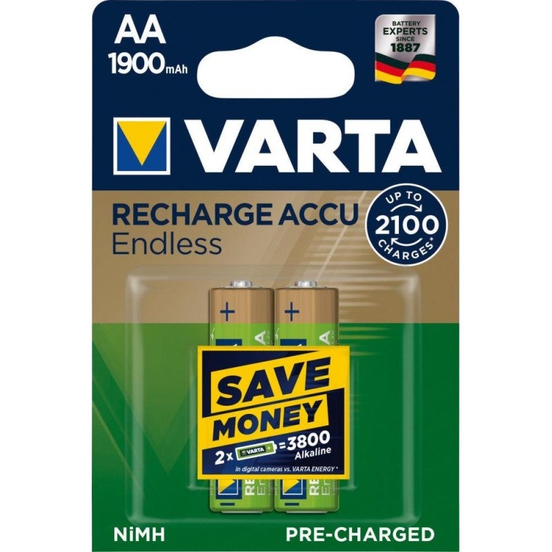 4 Piles LR06 VARTA AA Rechargeables 1900mAh recyclées - 4