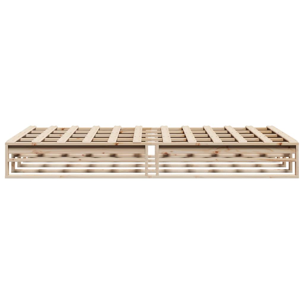 Cadre de lit sans matelas en bois de pin massif pour la chambre, 150 × 200 cm - 5