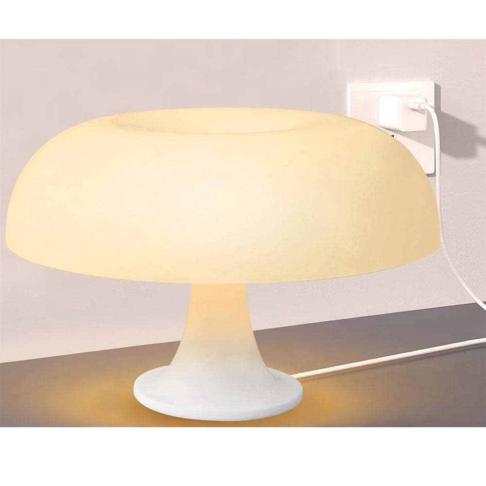 Lampe de table LED en forme de champignon, lampe de chevet pour chambre, bel éclairage moderne (Blanc-USB) - 9