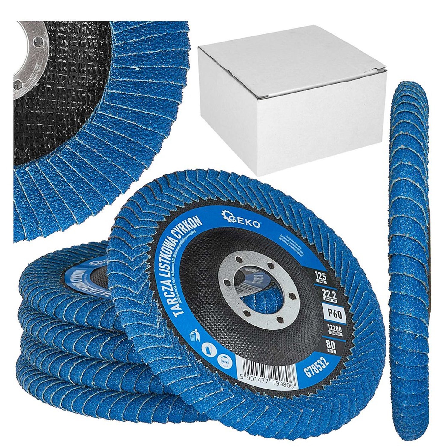 Disc lamelar din zirconiu pentru zone adanci de sudura 125mm p60
