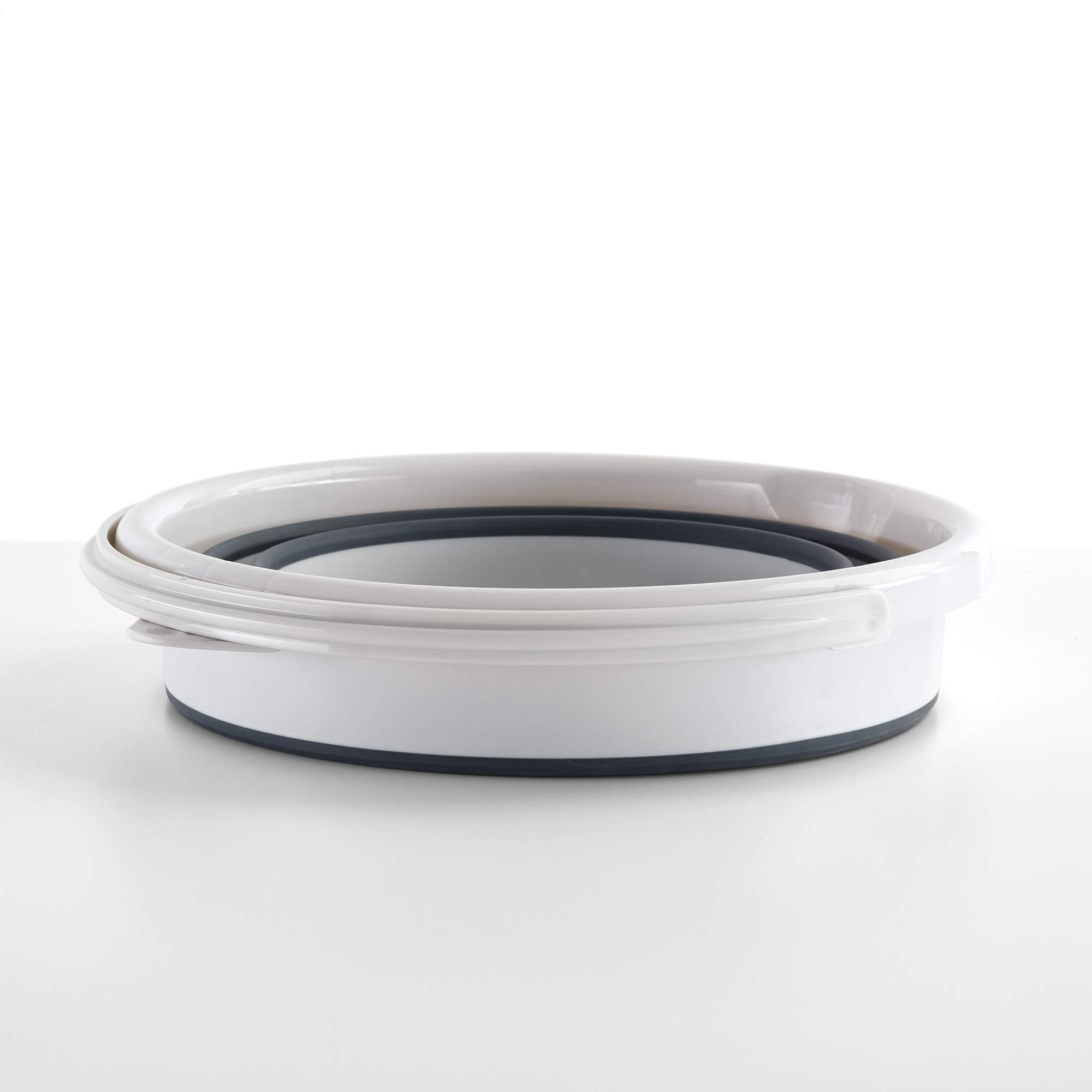 Mery Secchio Pieghevole 12 litri PP+termoplastico, Secchio con Maniglia, Grigio Chiaro e Scuro, 35x26 cm (Piegato: 35x6,50 cm) - 3