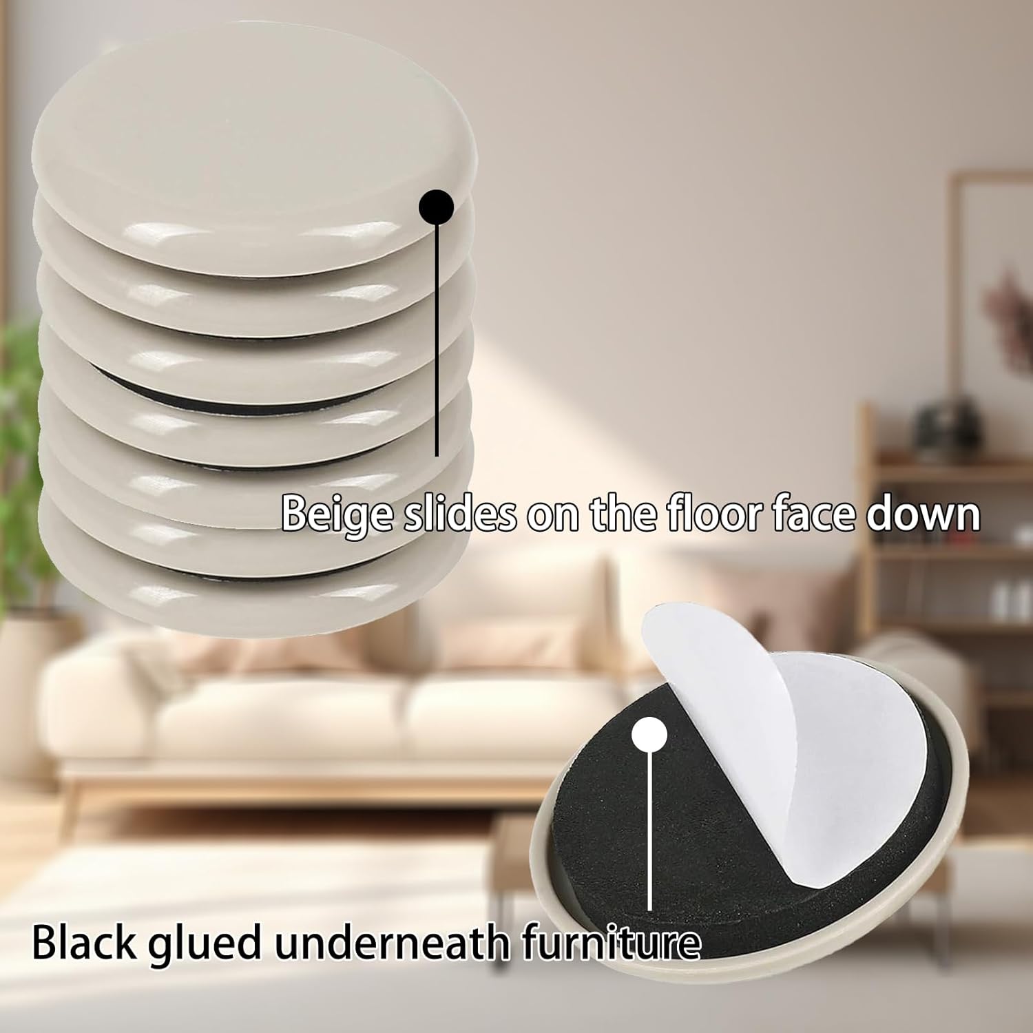 GleitGut 16 X Patins Pour Meubles 38 Mm Patin Téflon Rond