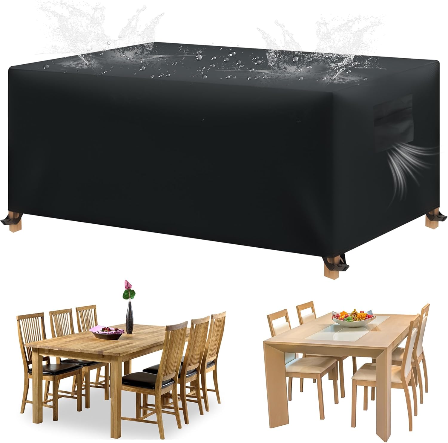 Housse Salon De Jardin 230x140x75cm Protection Table Extérieure 600D Oxford - Bâche Impermeable Anti-UV Anti-Vent