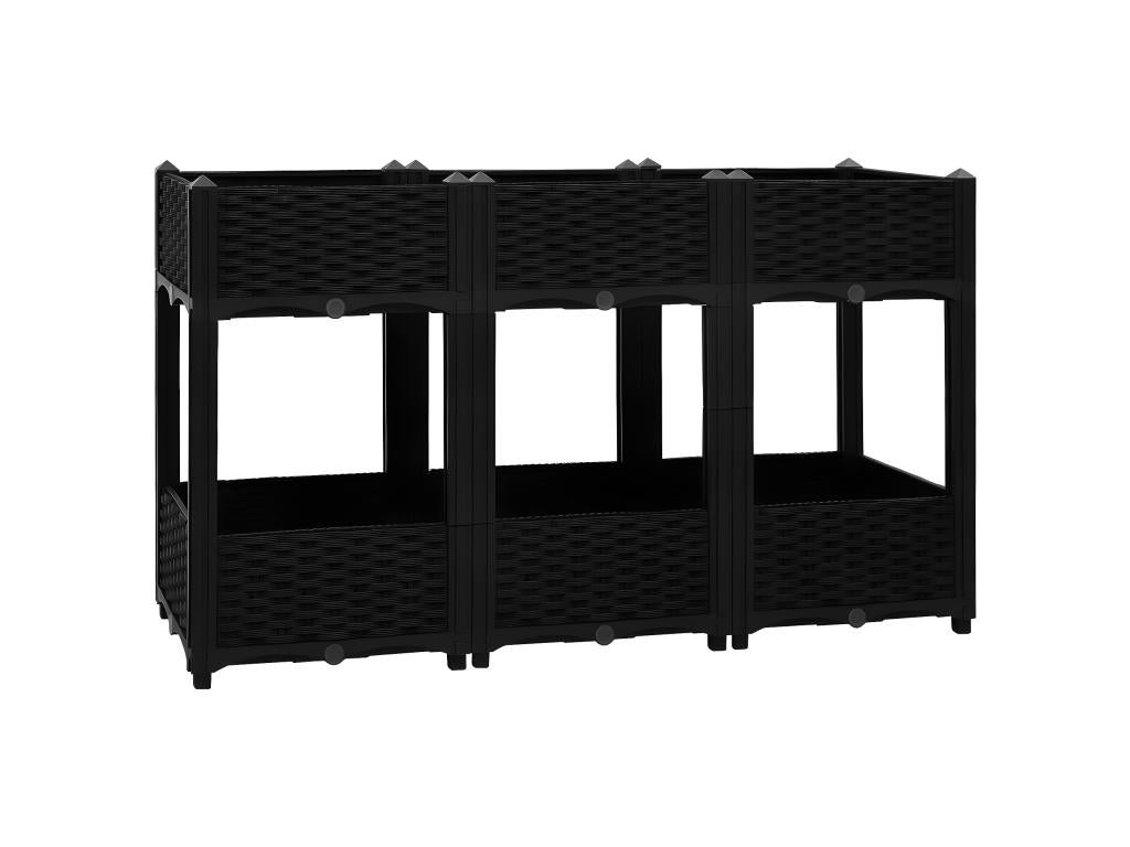 Fioriera rialzata piante fiori giardino 120 x 40 x 71 cm polipropilene nero 02_0000910 - 6