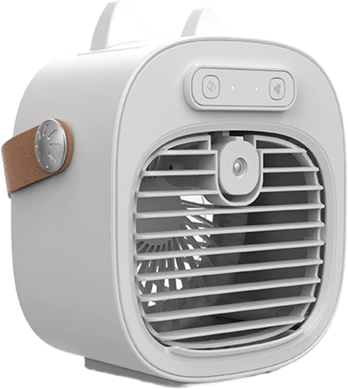 Przenośny wentylator, klimatyzator, 3 prędkości, ładowany przez USB, do akademików, na kemping, do biur, 7,36 cala, biały, 4000 mAh