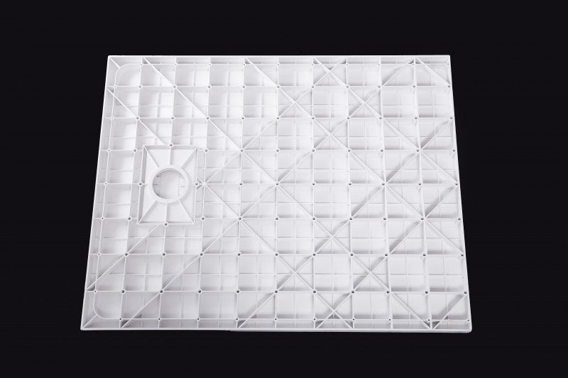 BERNSTEIN - Receveur de douche en SMC 90x90cm - 3,2cm de hauteur - gris effet béton - avec système d’évacuation type B - 2