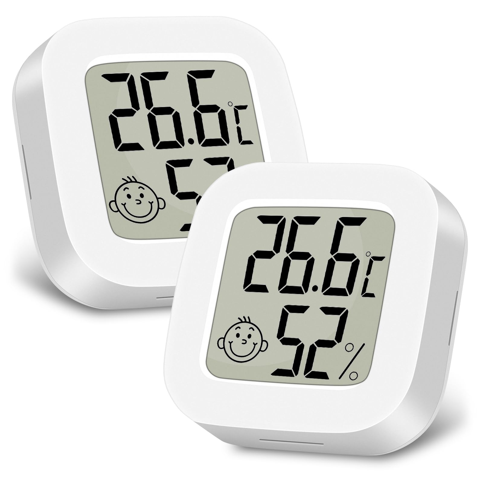 2 SZT. Miniaturowy termometr LCD do domu, monitor temperatury i wilgotności, wskaźnik poziomu, odpowiedni do pokojów dziecięcych