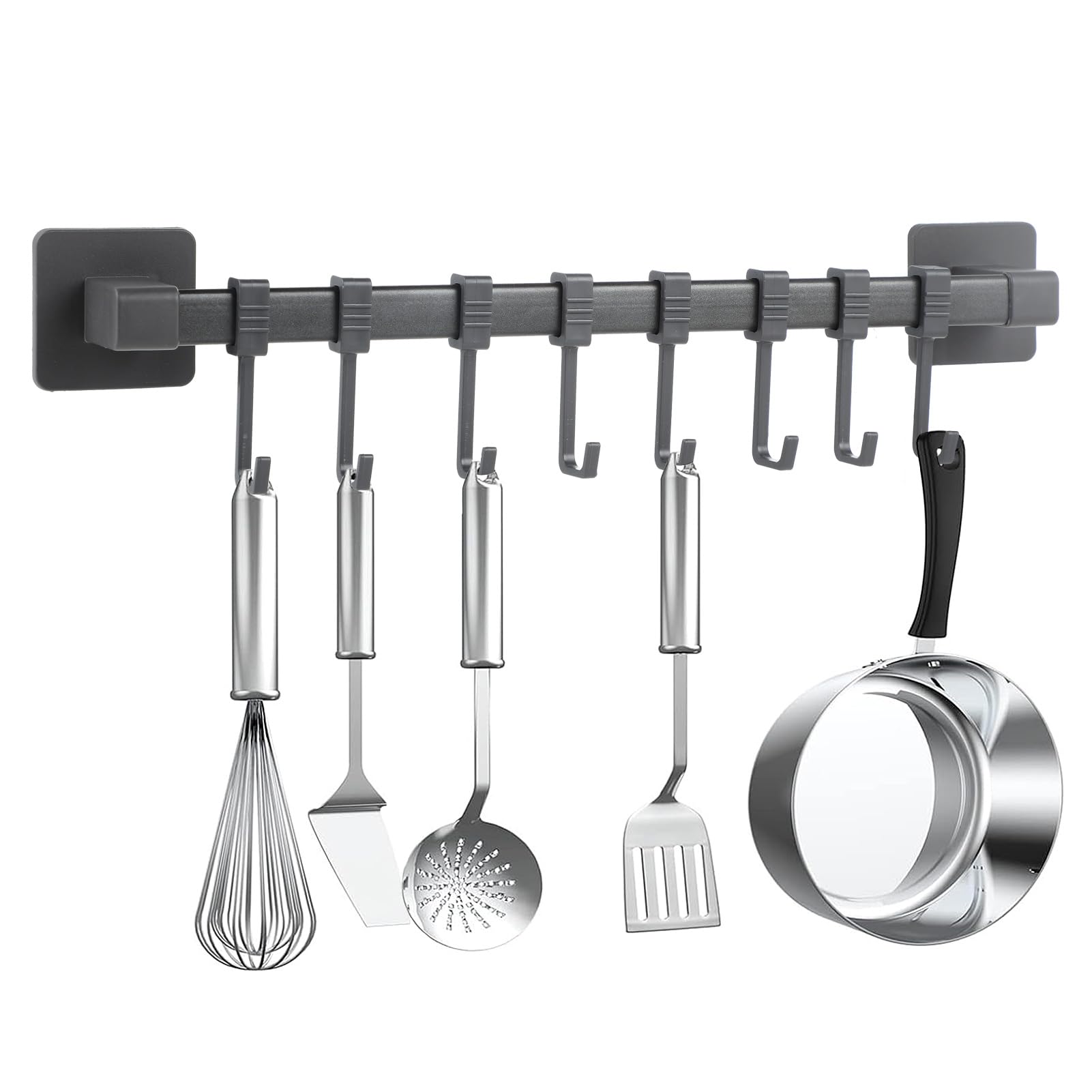 Barre Avec Crochets Barre Murale Cuisine DaiWeier 40cm Avec 8 Crochets - Range-ustensiles Mural Pour Casseroles Porte Ustensiles Mural