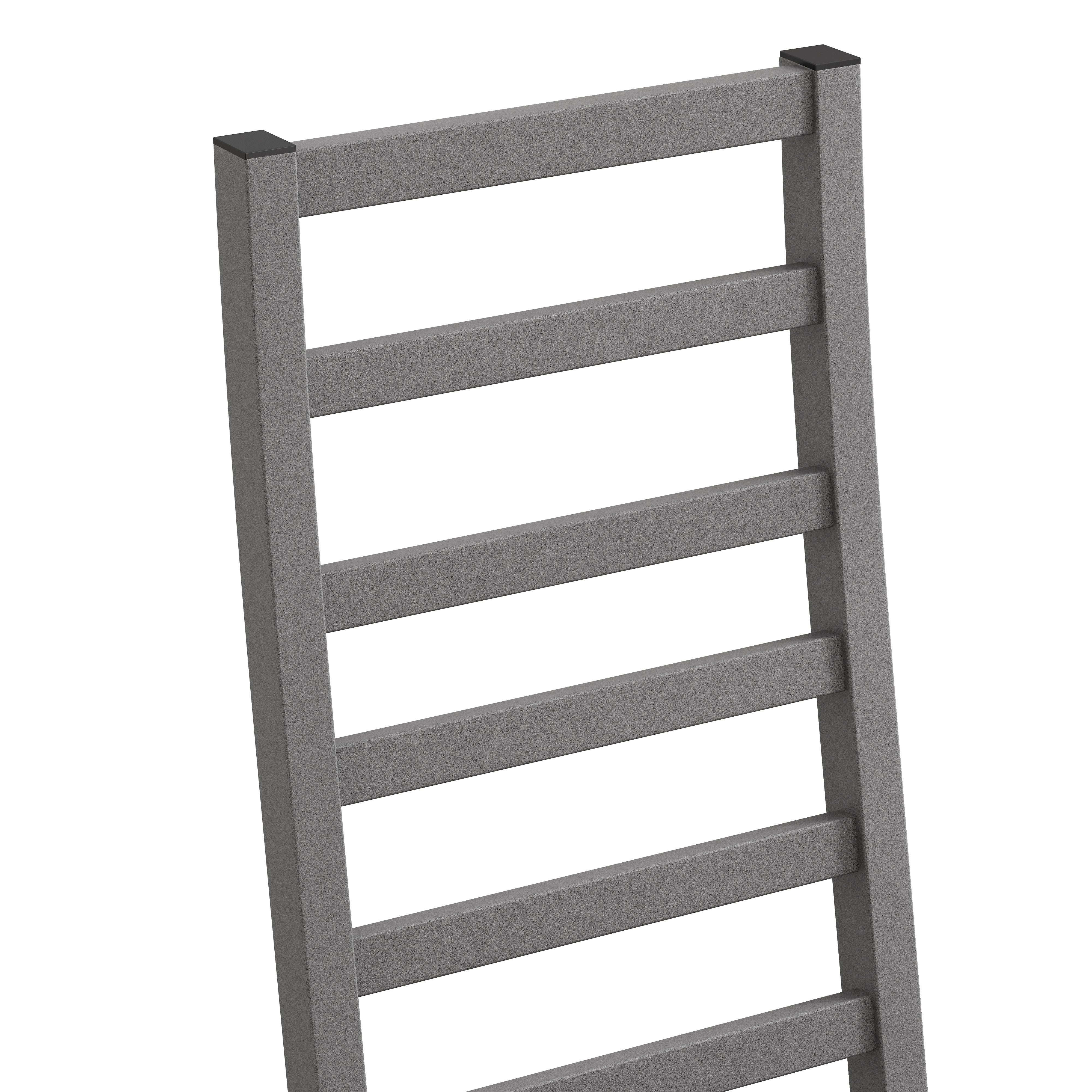 Sedia da Pranzo Metallo Set di 2, Gambe d’Acciaio+Copertura PU, Schiena Alta Senza Braccioli, Cucina/Salotto, Grigio! - 6