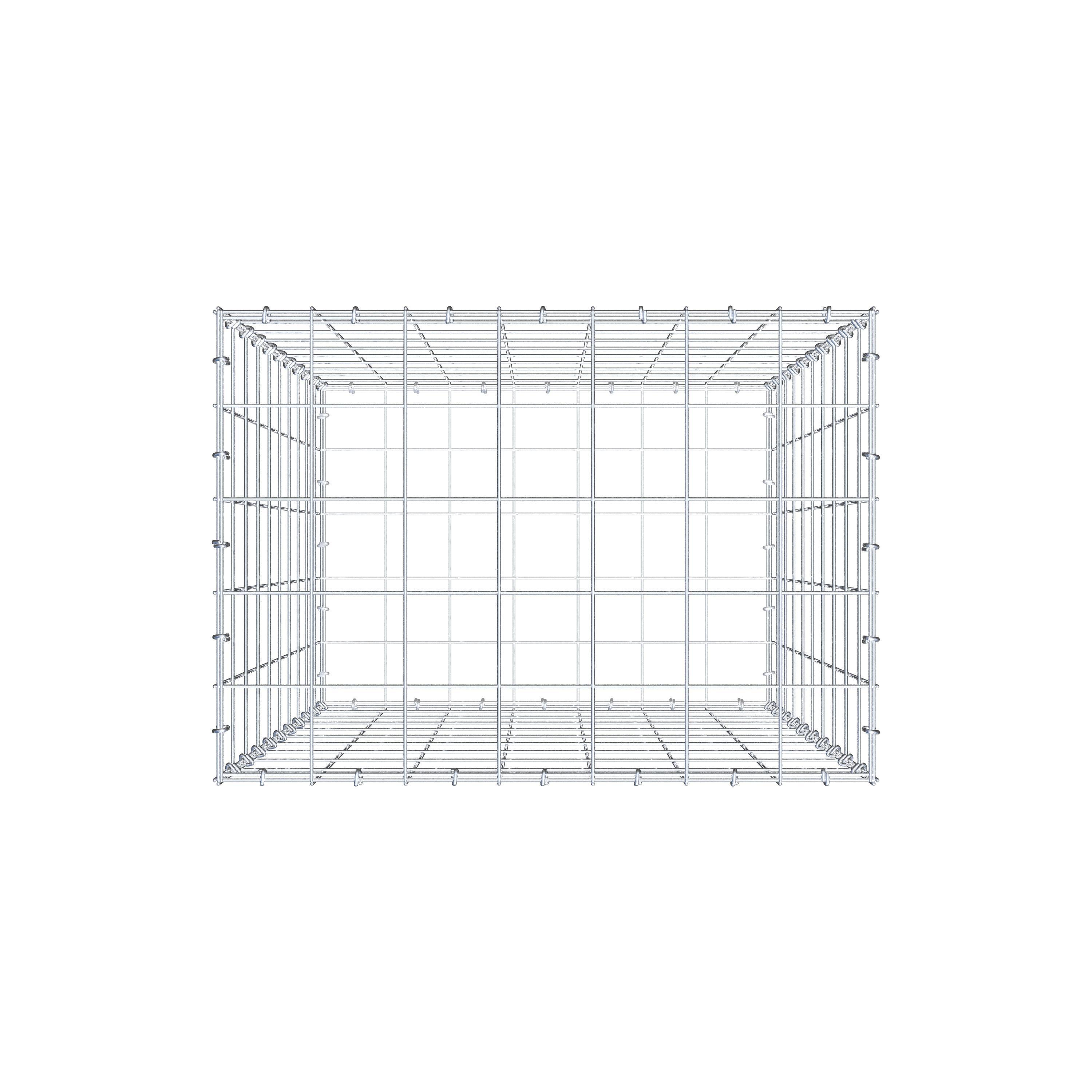 Gavión de acero galvanizado 100x70x50cm (LxAxP), malla 10 x 10cm, Anillo en C, jaula metálica para muro o jardín - 8