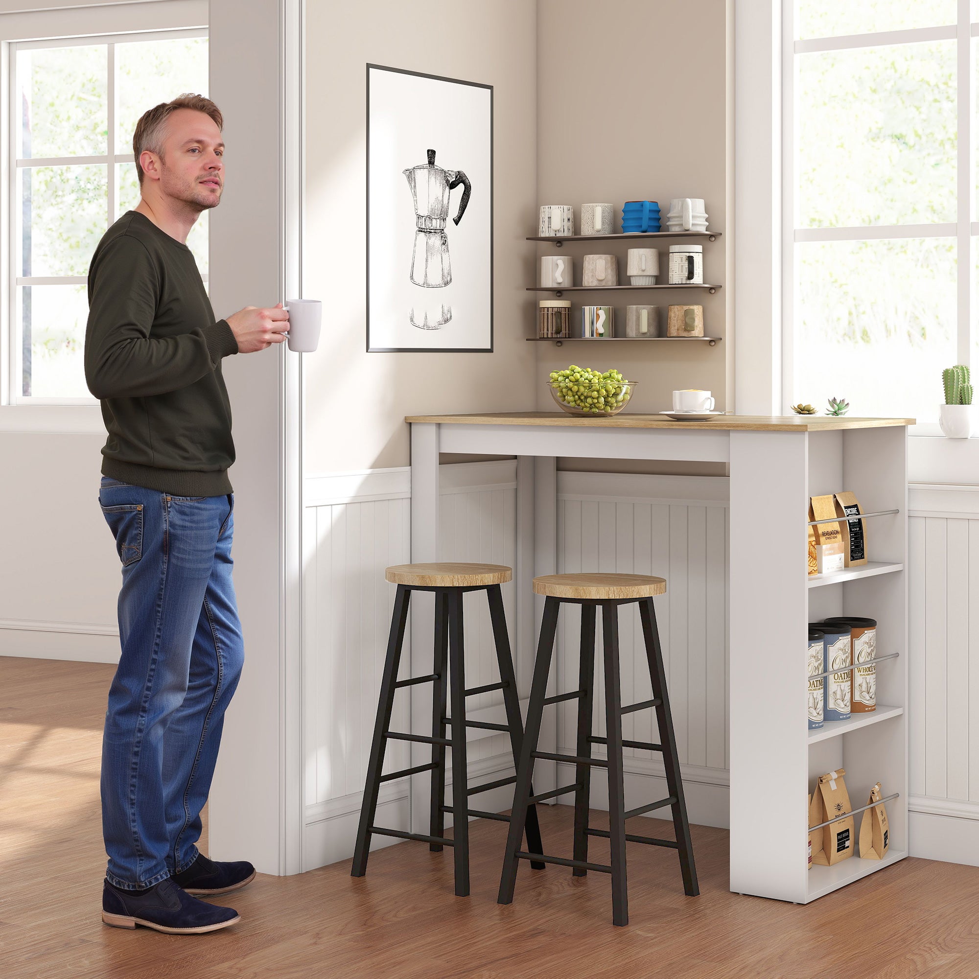 Table de bar Panneaux de particules HOMCOM - 8