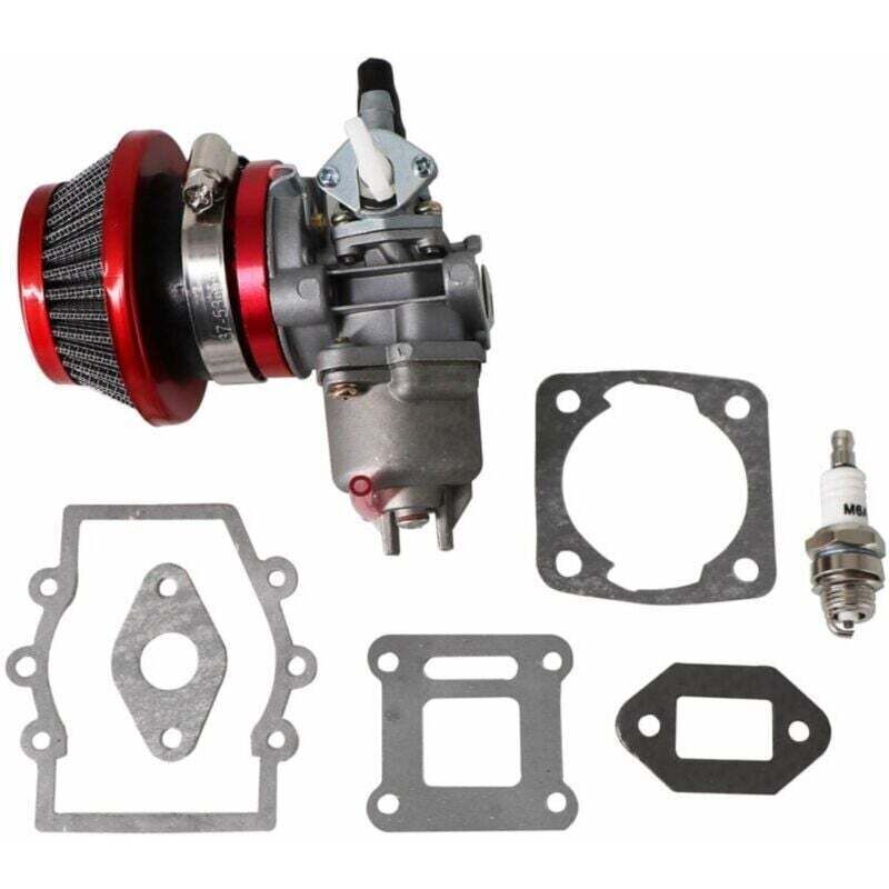 Carburator de schimb pentru motor în 2 timpi de 47cc 49cc, Pocket Bike, mini scuter cu filtru de aer, garnitură și bujie