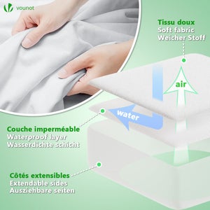 Set Coprimaterasso Antiacaro Sogno Per Letto Matrimoniale Su Misura Nr 2 Copricuscino 50x80cm