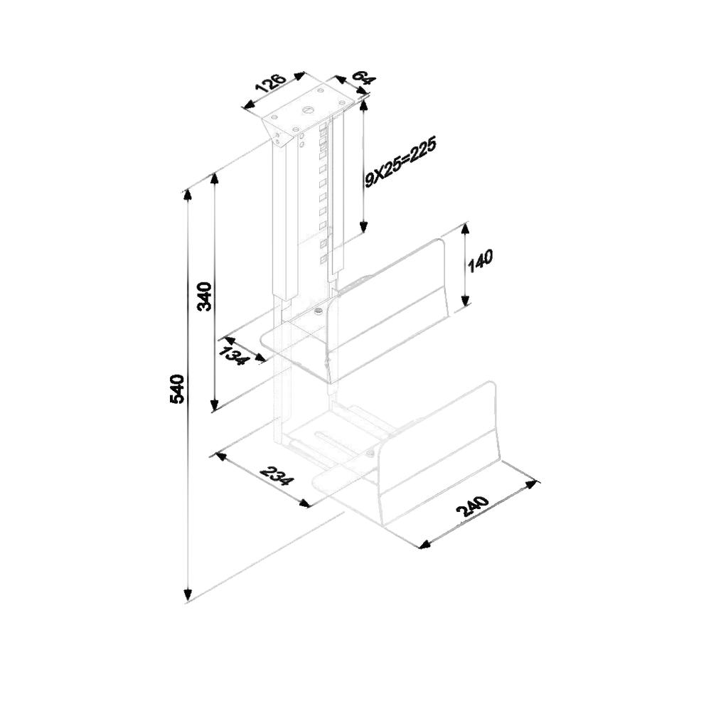 Neomounts Support pour PC sous la table CPU-D200SILVER CPU-D200SILVER ...