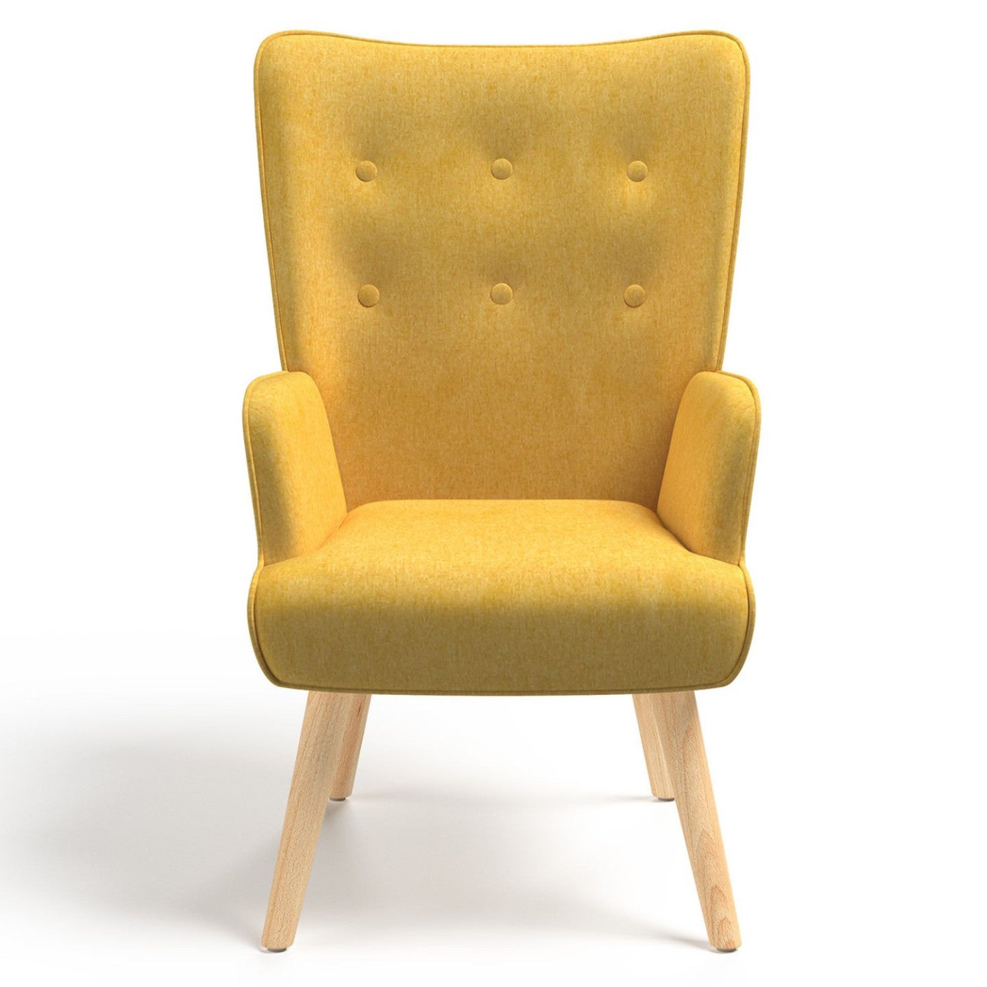 Fauteuil scandinave IVAR en tissu jaune - 2