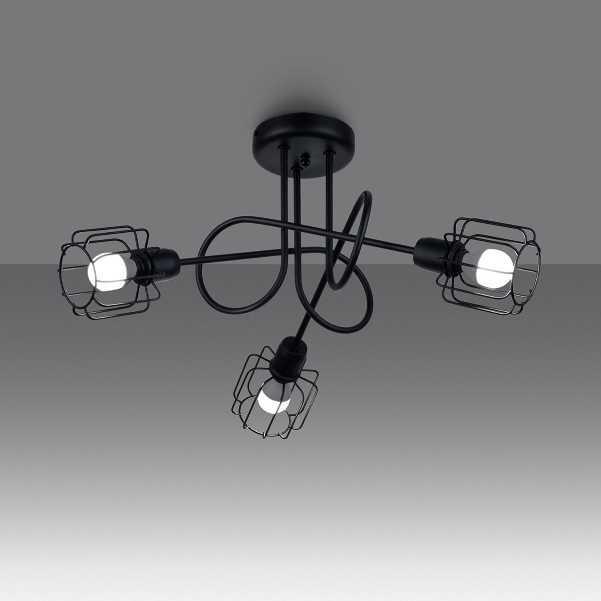 Żyrandol CELUBI 3S czarny LED 3000K - 48x48x28.5cm Sollux