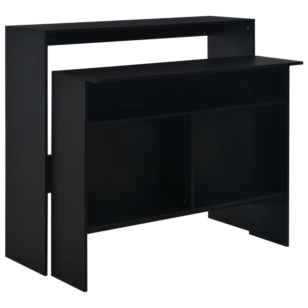 Mesa alta de bar/bistro con 2 tableros negros 130 cm 0902039