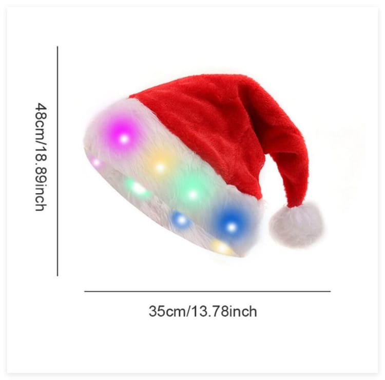 Czapka świąteczna LED pluszowa - 2 sztuki, pluszowa czapka świąteczna - Czapka Mikołaja - Czapka Mikołaja - Czapka Mikołaja LED - 2