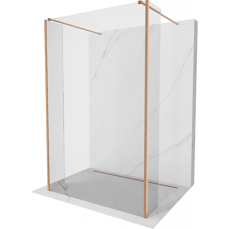 Mexen Kioto ścianka prysznicowa wolnostojąca 100 x 30 x 30 cm, transparent, miedź szczotkowana - 800-100-030-222-65-00-030