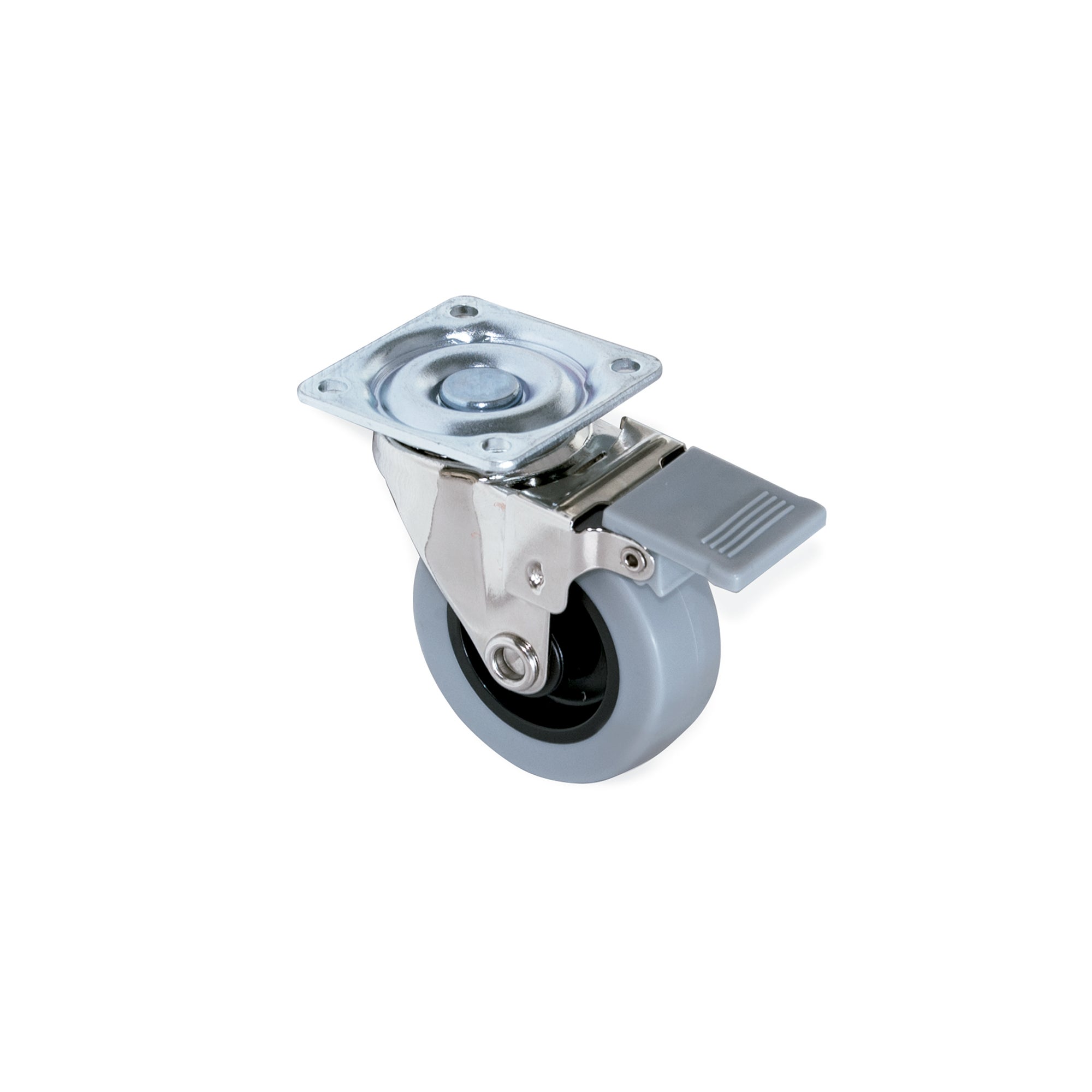 Emuca Lot de 4 roulettes Slip avec plétine de montage, diamètre 50mm, Acier et Plastique, Gris Plastique - 2