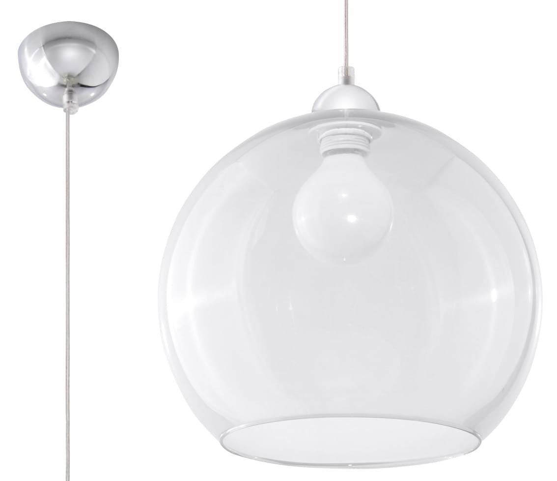 Lampa sufitowa wisząca Ball chrom 1xE27x60W wym: 80 x 30 x 30 cm szkło Sollux Lighting