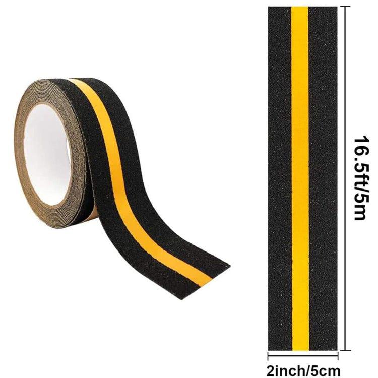 Nastro Antiscivolo Per Scale 10cm X 10m - Autoadesivo Per Interni/Esterni, Nero/Giallo - Foto 2