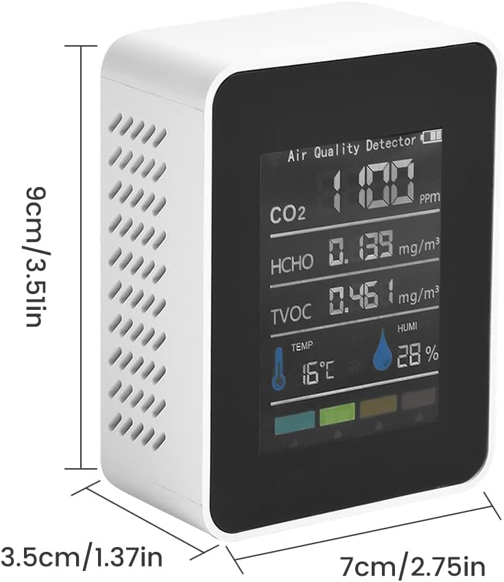 Monitor Per Qualità Dell'Aria Temtop S1 Plus - Rilevatore PM2.5, Temperatura E Umidità Con Display LCD