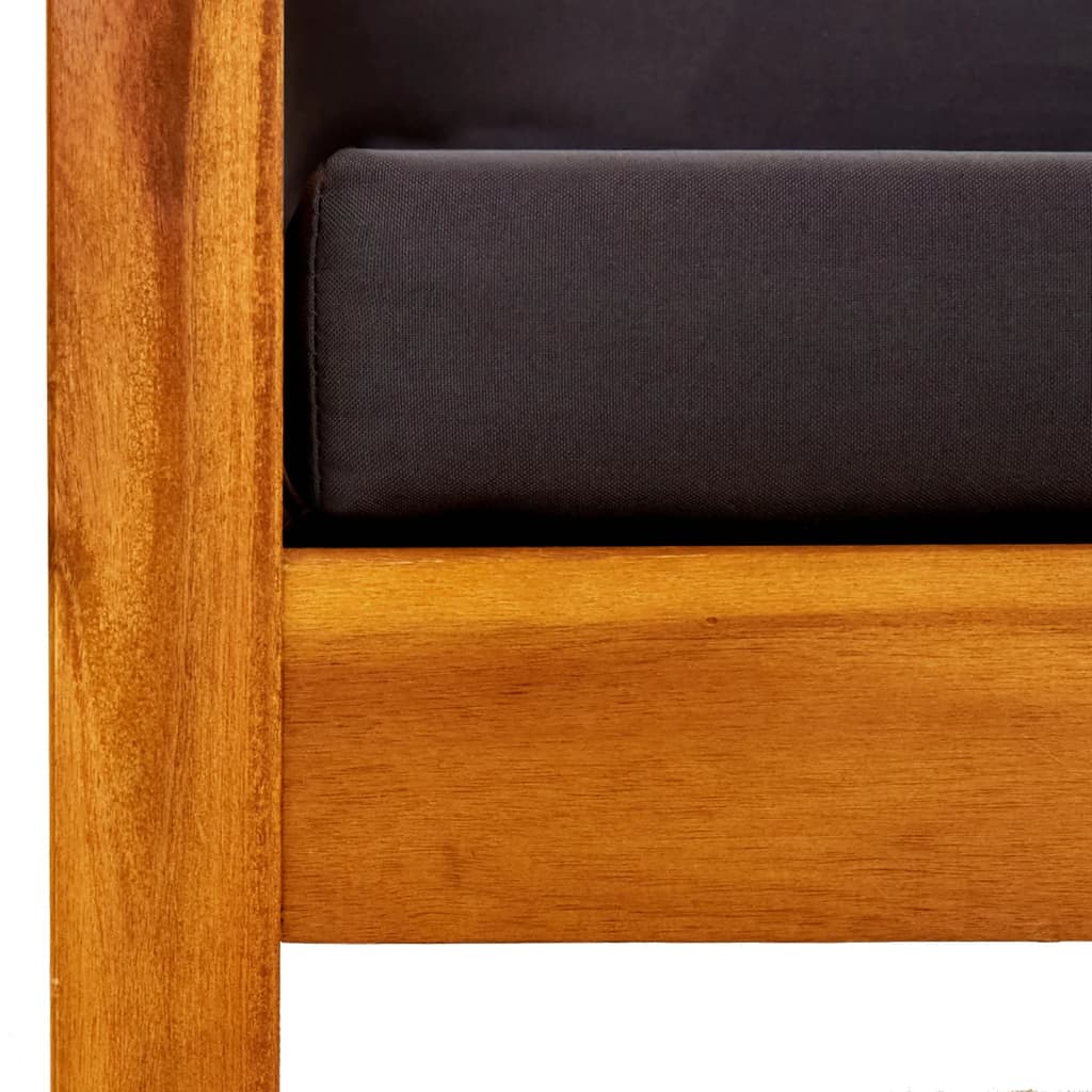 Panca da giardino mobili da giardino per esterni terrazza con tenda da sole e poggiapiedi in legno massel 02_0011345 - 3