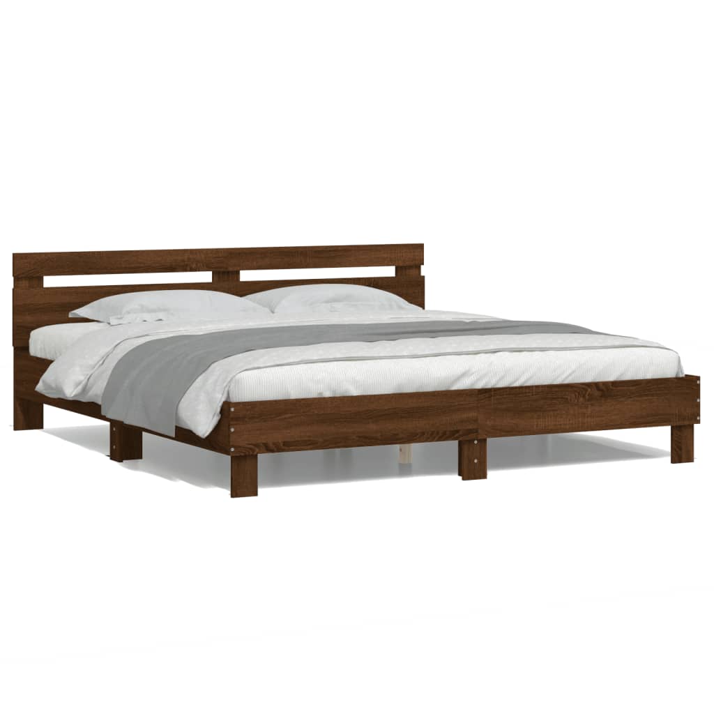 Tête de lit vidaXL Tête de lit à LED chêne marron 140x18,5x103,5cm bois ingénierie