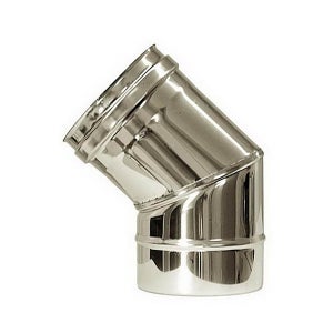 Curva 45° In Acciaio Inox 304 Per Canna Fumaria – Diametro 300 Mm, Per Stufe A Legna E Pellet