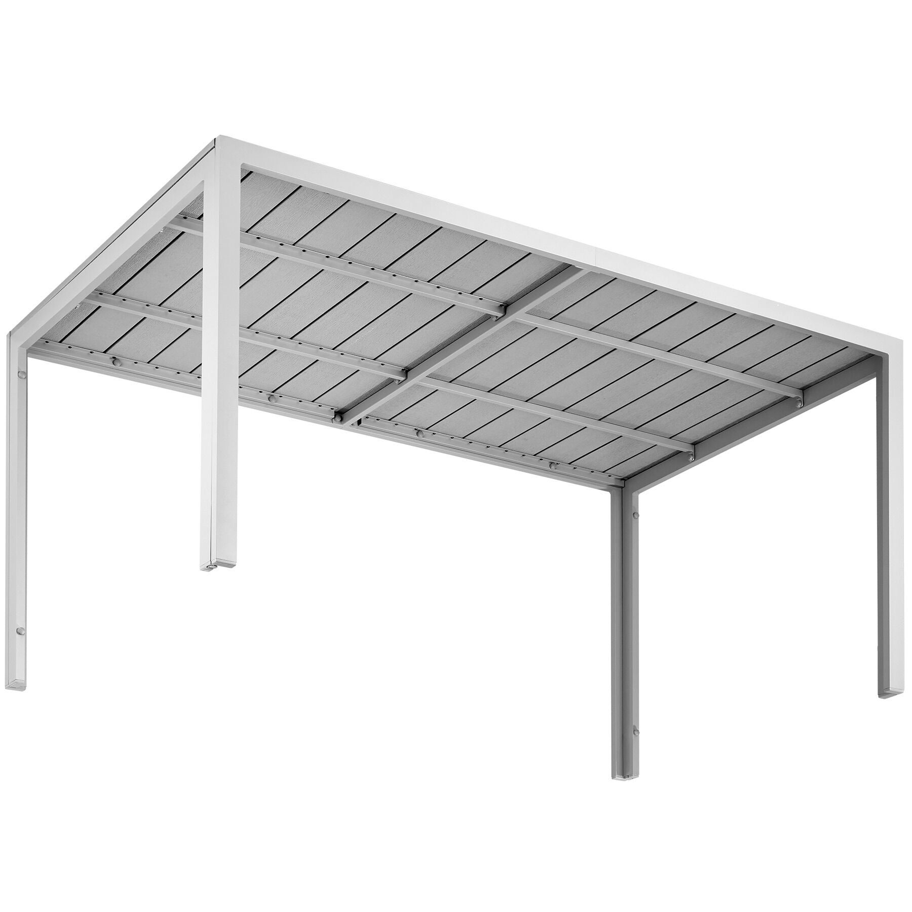 Mesa para jardín de aluminio de 6 plazas 150 x 90 cm con patas regulables en altura y resistente, gris/plata TECTAKE - 2