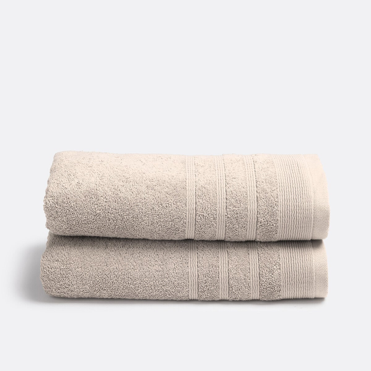 Serviettes De Bain Douces Alicanty - Lot De 2 - 30x50 Cm - Coton épais Absorbant - Idéal Visage, Mains & Invités - Beige