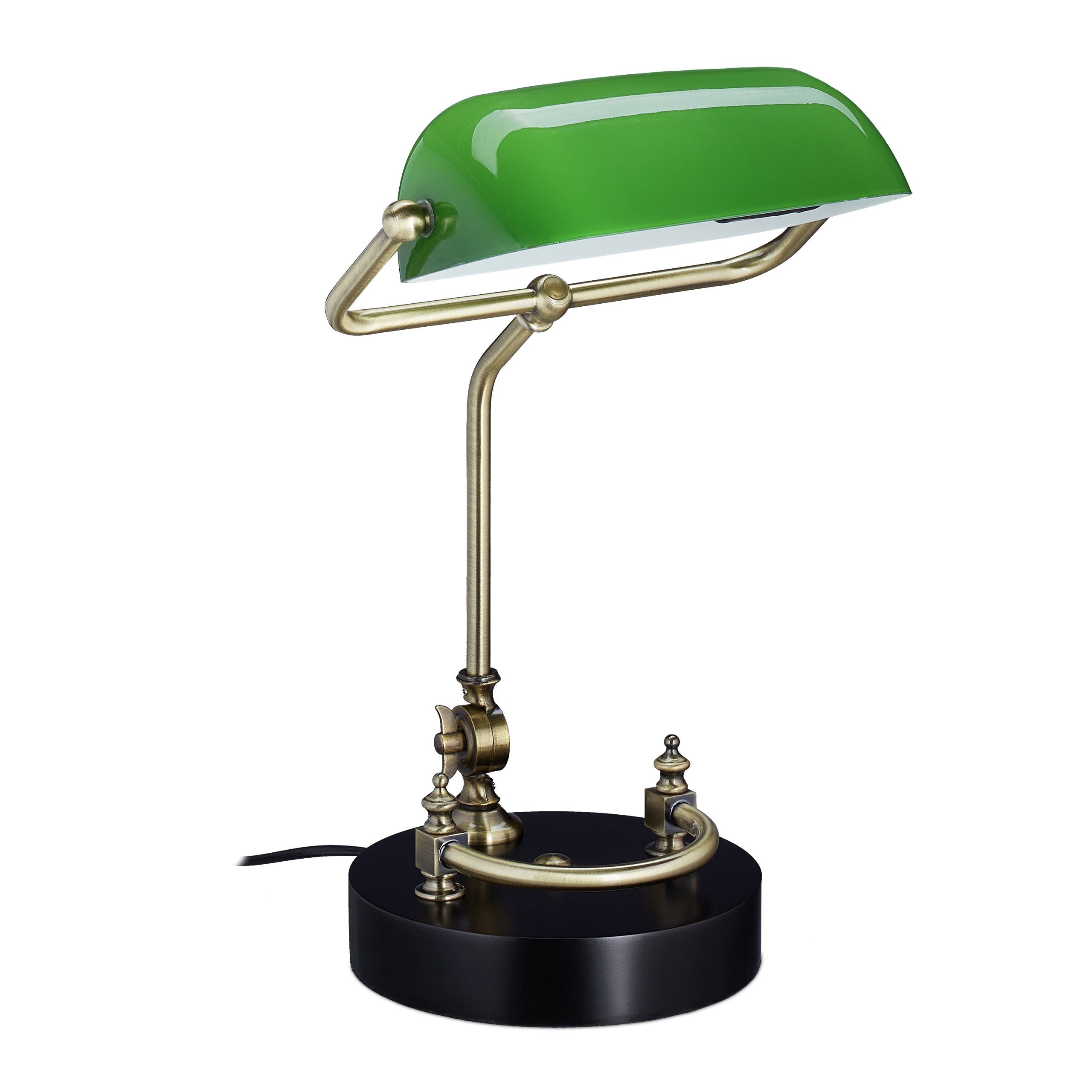 Abat-Jour De Rechange Verre Vert Pour Lampe De Banquier - Style Rétro Années 20 - 7,5x22,5x13,5 Cm - 3