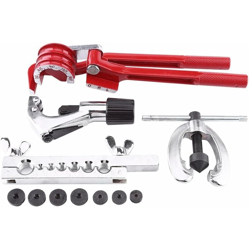 Kit Dudgeonnière, 11Pcs Outil d'Évasement de Tuyaux Pipe Cutter Tube Flare Tool Outil de Pliage de Tube de Frein avec Étui de Rangement - 5