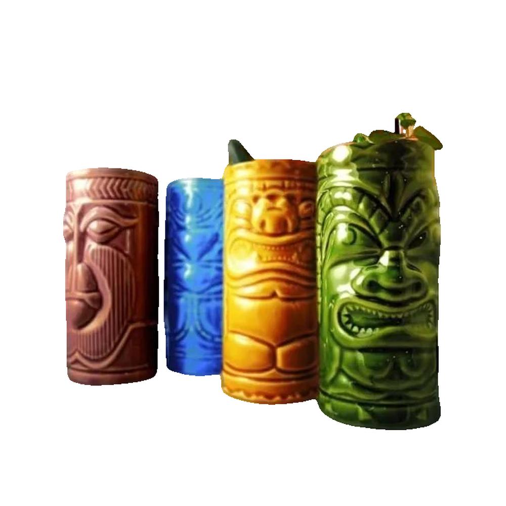 Northix Juego De 4 Tazas De Cerámica Tiki De Colores , Leroy Merlin