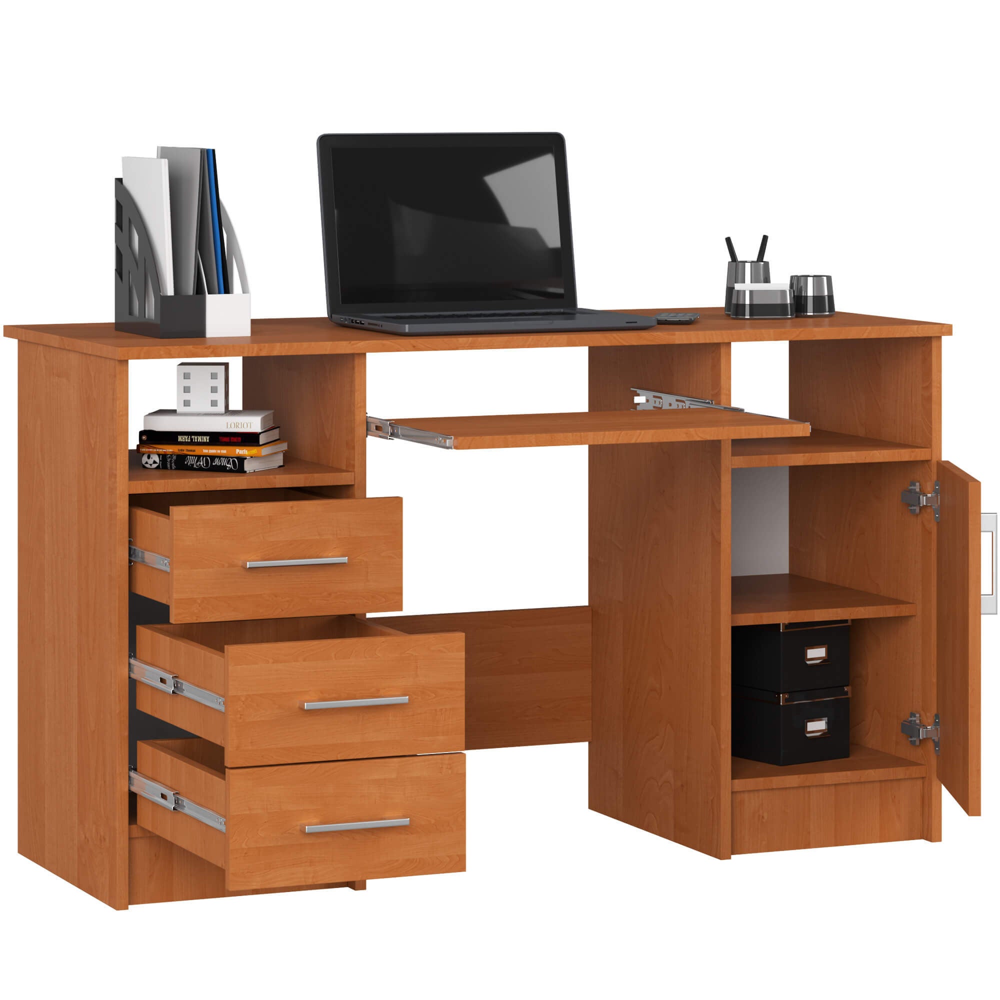 Scrivania AKORD ANA Ontano 124 cm anta cassetti 124x52x74 cm