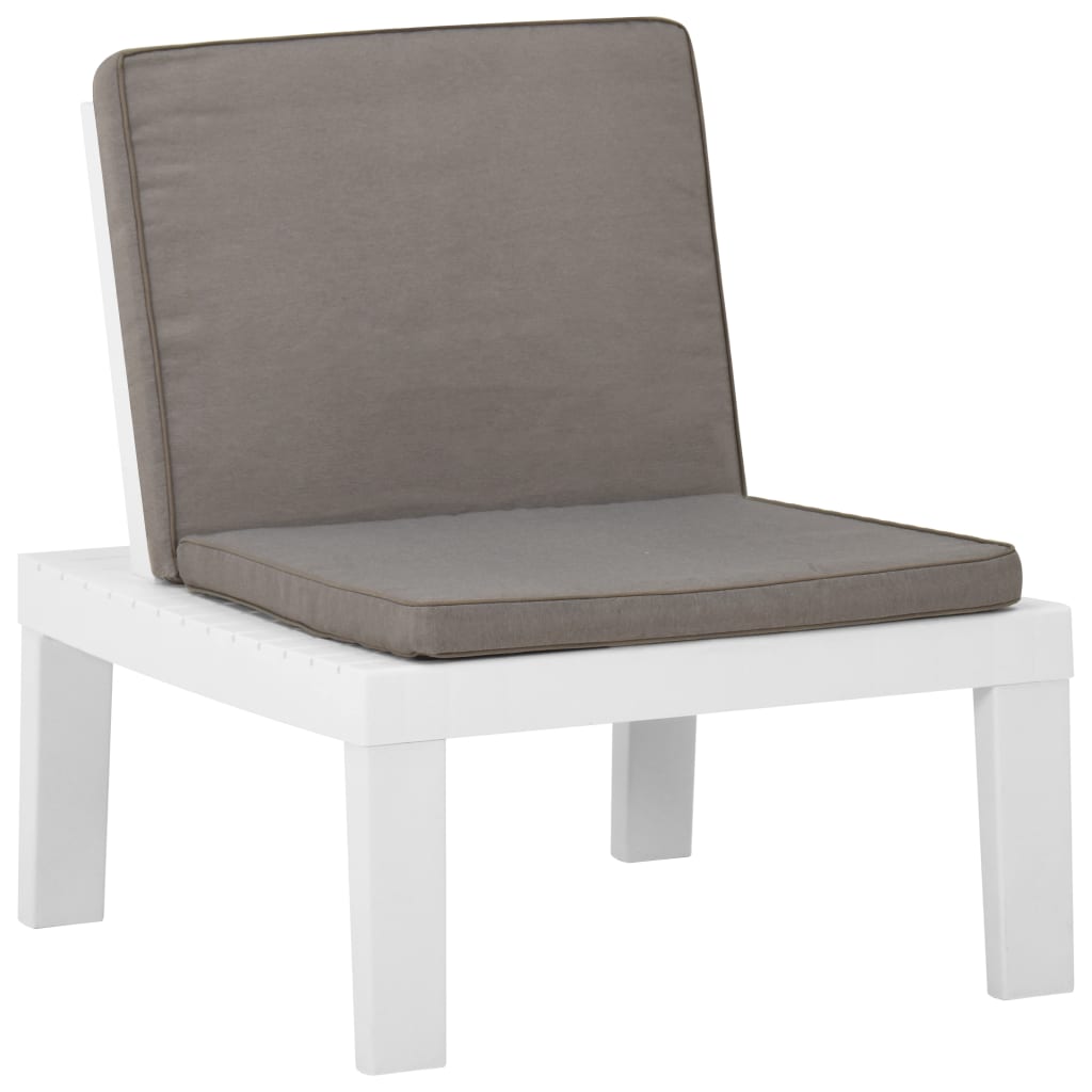 Chaises de salon de jardin avec coussins 2 pcs Plastique Blanc - 3