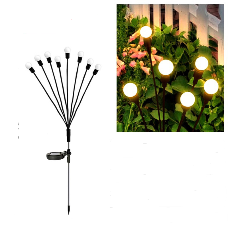 Görvitor 8 Luci Solari Da Giardino In Metallo, IP65 Impermeabili, Design Orientale, Con Picchetto, Per Vialetto, Balcone E Prato, Colore Bronzo